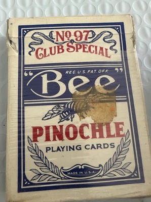 Vintage Bee No 97 Club Special Pinochle Playing Cards Back No 67 