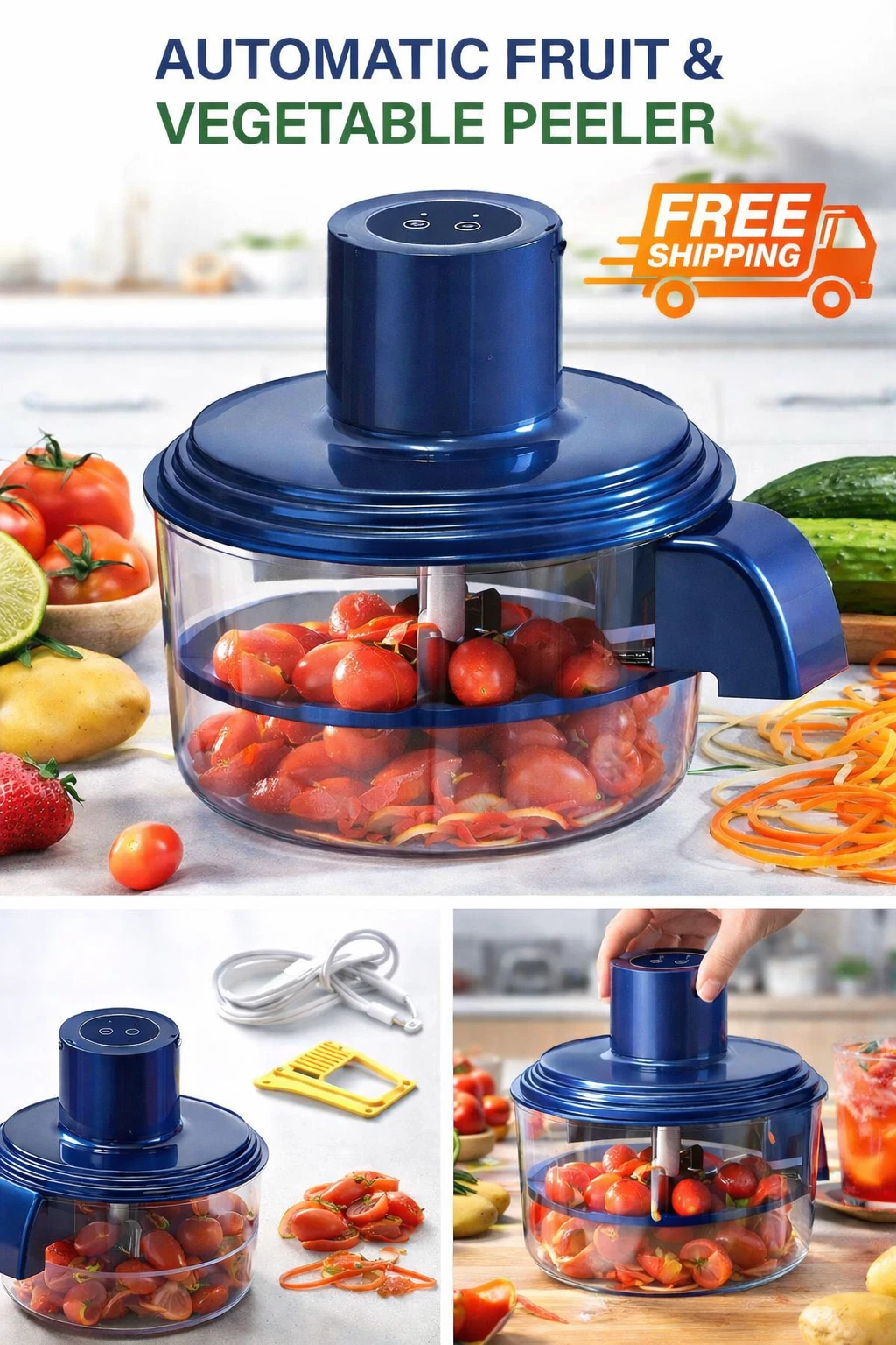 Automatic Electric Fruit & Vegetable Peeler | One-Touch | USB Rechargeable
Opens in a new window or