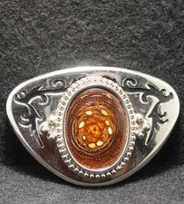 WI01113 VERY COOL VINTAGE 1970s   STONE   FASHION ARTWORK UNISEX BELT BUCKLE