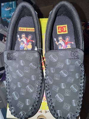 DC Bobs Villain 2 Men's Moccasin Slippers Black/Grey Bob's Burgers US 7
