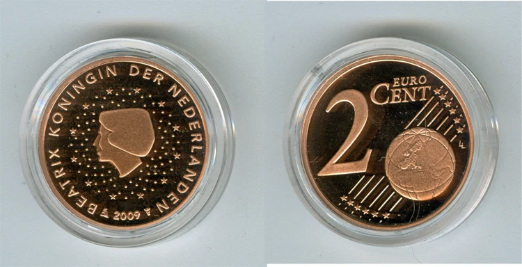 Niederlande  2 Cent  PP/Proof  (Wählen Sie zwischen den Jahrgängen: 1999-2019) - Bild 1 von 1