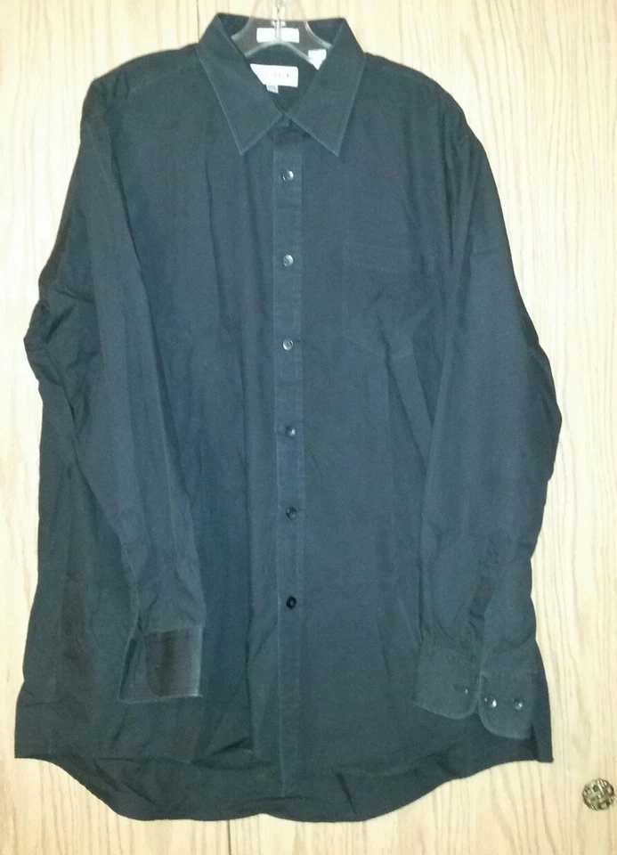 Изящный черный LUCASINI размер 17,5 34/35 рубашка w/карман хлопок  - Изображение 2 из 4