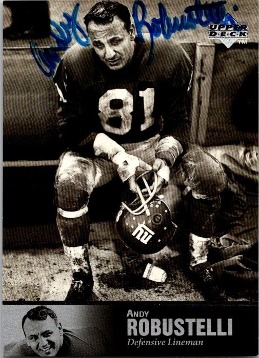 1997 Upper Deck NFL Legends ANDY ROBUSTELLI New York Giants #AL-60 AUTO (3)
