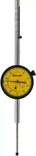 STARRETT 50mm Range, 0-100 Dial Reading, 0.01mm Graduation Dial Drop Indicator