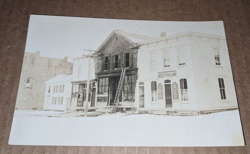 RPPC Gurney Block Schenevus New York NY Feuer Bernard Versicherung Postkarte