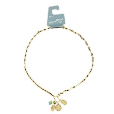 Universal Thread Chain Charm Pendant Necklace 24" Gold Tone