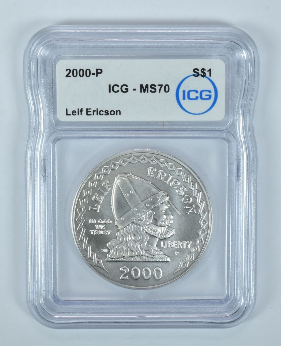 2000-P Leif Ericson Commemorative Silver Dollar MS70 ICG | eBay