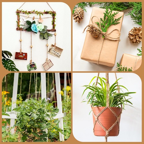 1200 Ft 2mm Natural Jute Twine Rope for Arts Crafts Gift Wrapping Climbing Plant - Picture 5 of 6