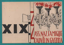 TESSERA FASCISTA ASSOCIAZIONE FAMIGLIE CADUTI IN GUERRA ANNO XIX ENTRA PER RETRO