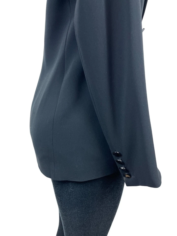 Blazer Ralph Lauren Para Mujer Negro Doble Pecho Pico Solapa Talla 6 Foto 4 de 4