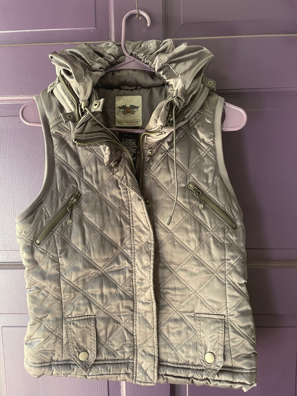 Harley Davidson Ladies NICE Quilted Riding vest Size… Gem