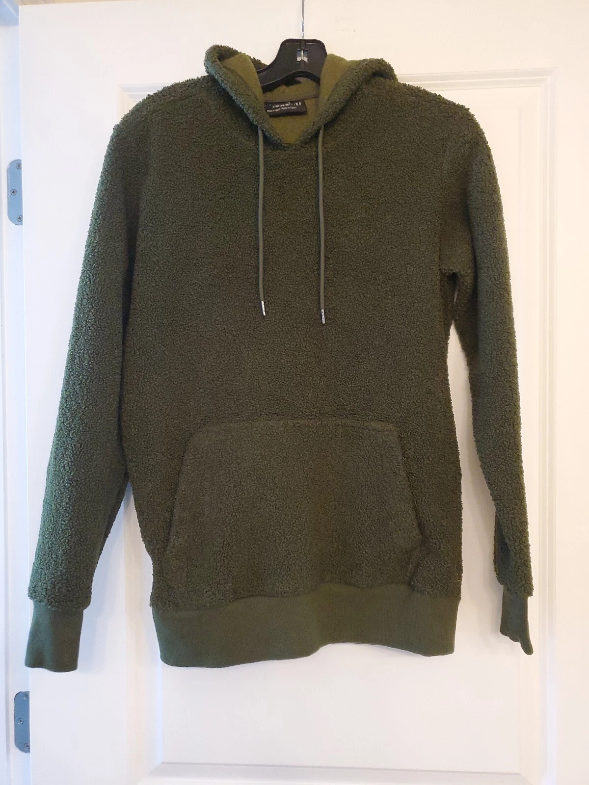 Vtg. Y2K No Boundaries Fleece Moss Green Hoodie Soft Cozy Pocket SizeS (34-36)