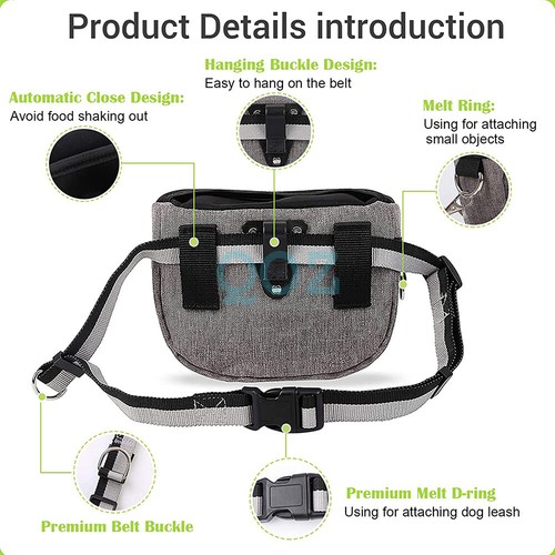 Dog Treat Training Pouch Pet Training Bag Large Capacity Puppy Snack Waist Bag - Picture 3 of 14
