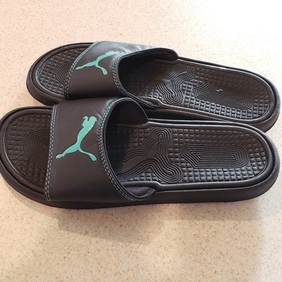 puma slides mens brown