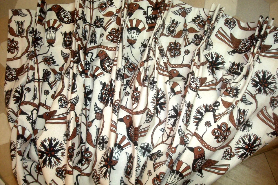 De Colección REHECHAS One Pr Cortinas Personalizadas NUEVO Forro Pellizco Pliegue Arlequín Pájaros 84" lg Foto 4 de 4