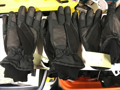 Men's NEW Winter Gloves Black men's SIZES zipper pocket Goodfellow Co