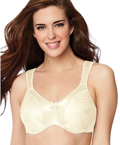Bali Satin Tracings Minimizer Underwire Bra 3562 Vanilla 40DD NWT