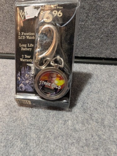 VTG Wrestling WWF STONE COLD STEVE AUSTIN Lot Toy Action Figure Keychain Watch - Picture 13 of 15