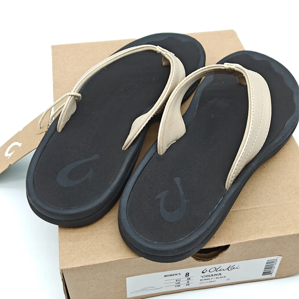 Sandalias doradas para mujer OluKai Ohana 20110-FA40 soporte para arco chanclas fusión talla 7/8 Foto 3 de 4