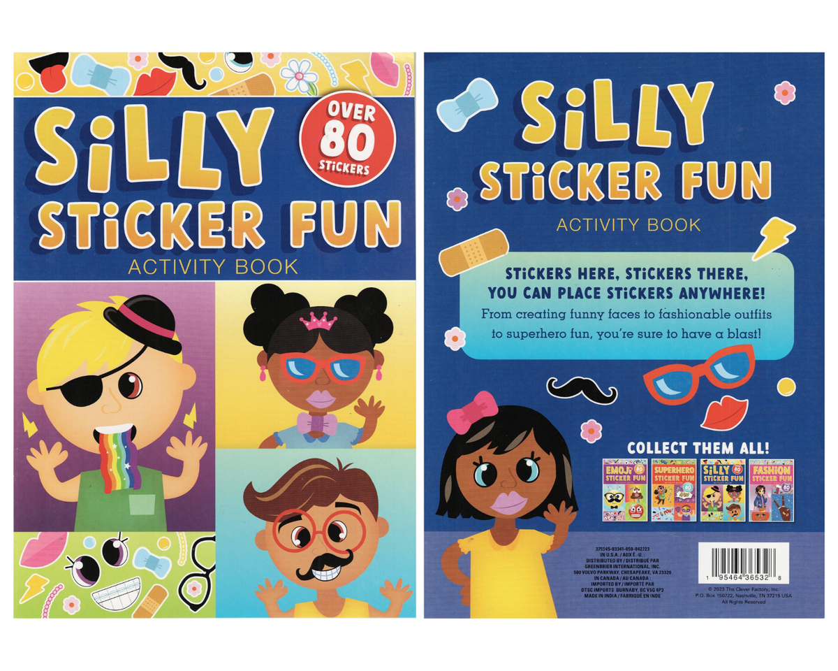 Silly Sticker Fun Activity Book - 12 faces and over 80