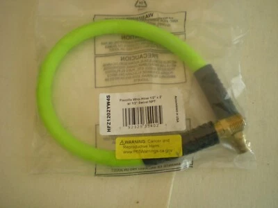 LEGACY Flexzilla New 1/2" x 2' FT Air Hose Whip With 1/2' MNPT Swivel End HFZ1202YW4S