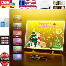 Interactive 6-Color Acrylic Memo Board with LED Lights - Perfect for Home/Office