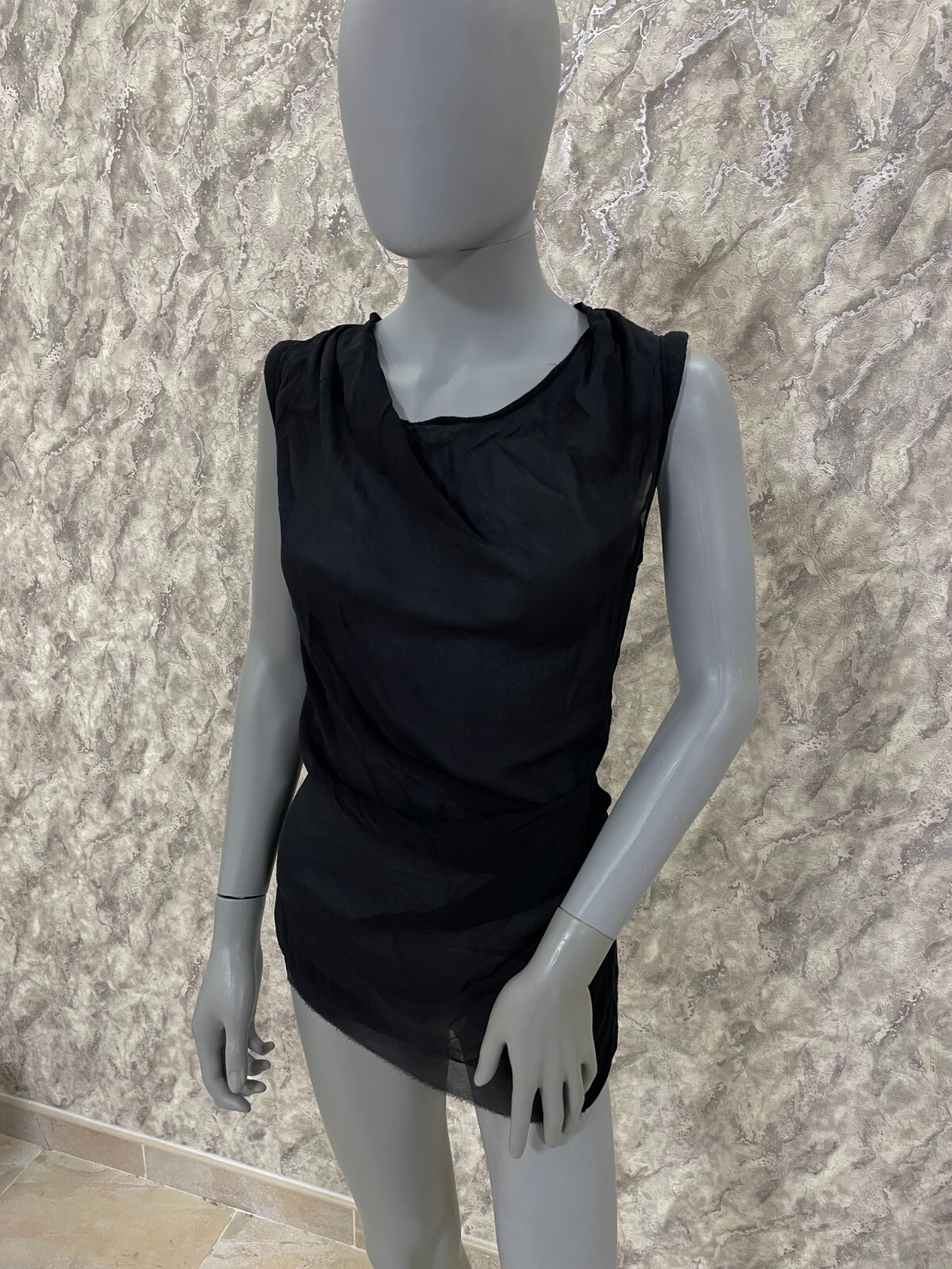 Rare! Helmut Lang Silk Blouse Top Sleeveless Size S image 4