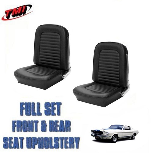 Cubierta de asiento delantera y trasera tapizada negra para Mustang 1964-1965 cupé - Imagen 1 de 4