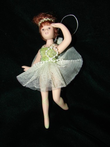 Porcelain Ballerina Doll Christmas Ornament Gift six inches tall - Picture 2 of 2