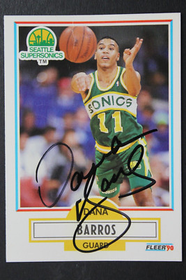 Dana Barros Seattle SuperSonics Signed 1990 Fleer #175 Autographed NBA