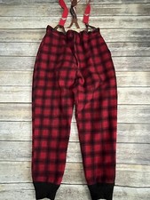 Vintage Woolrich Mackinaw Red Black Plaid Wool Hunting Pants