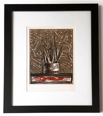 JASPER JOHNS SAVARIN 1981 ICONIC OFFSET COLOR LITHOGRAPH FRAMED