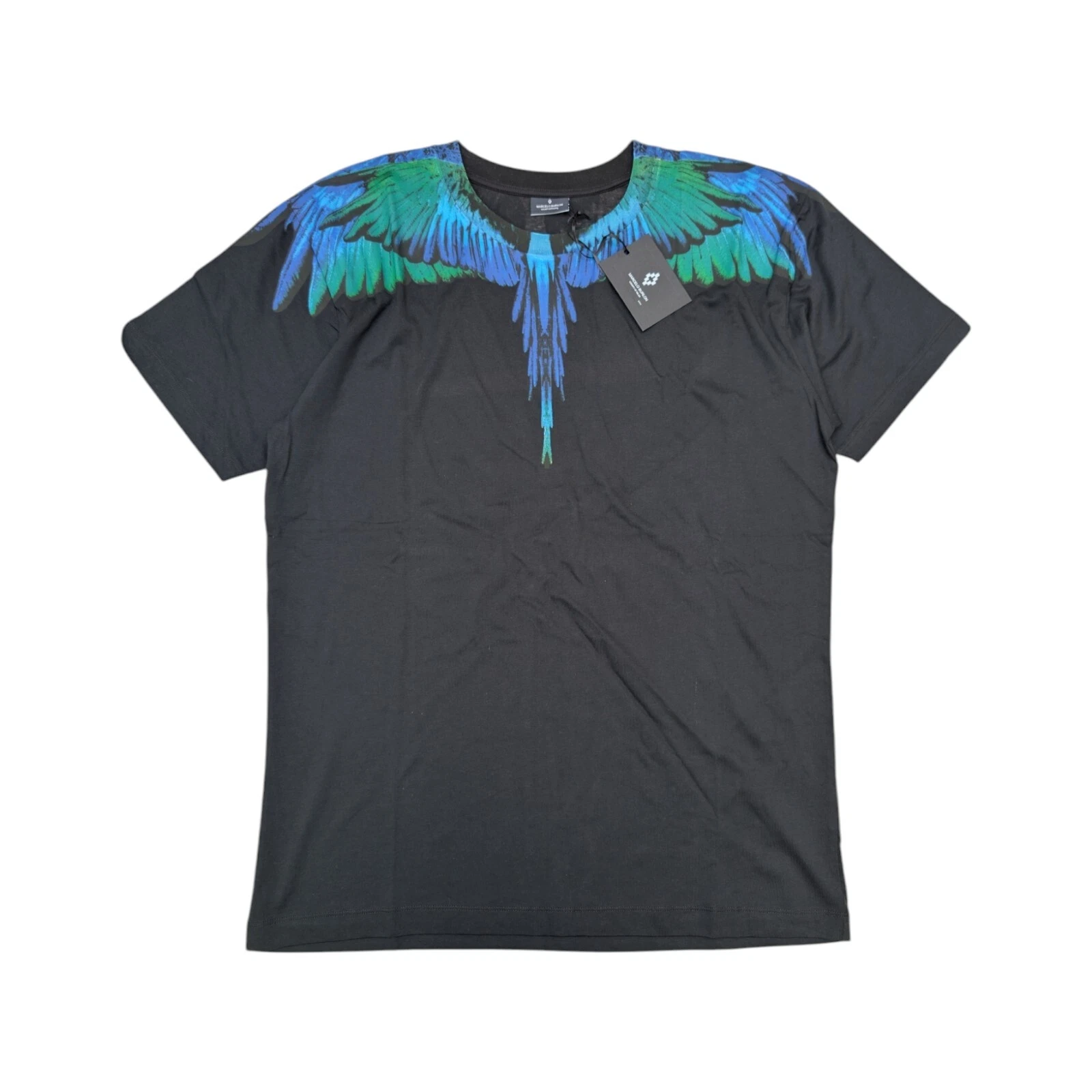 T shirt Marcelo Burlon County Of Milan ali blu nera prezzo consigliato £ 175
