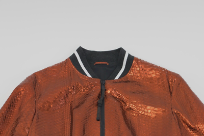 ジャケット BRUNELLO CUCINELLI Leather bomber jacket with jewellery BRUNELLO CUCINELLI - LEATHER BOMBER JACKET WITH JEWEL DETAIL