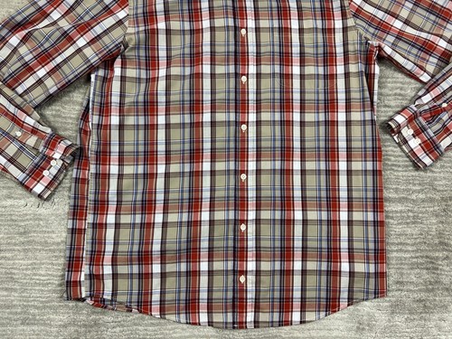 Saddlebred Shirt Mens Large Tall LT Multicolor Plaid Easy Care Short Sleeve - Picture 3 of 12