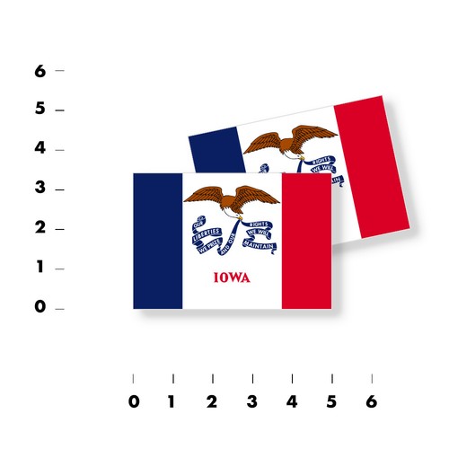 Calcomanía de vinilo PEGATINAS DE BANDERA DEL ESTADO DE IOWA elige el tamaño conjunto de pegatinas - Imagen 3 de 3