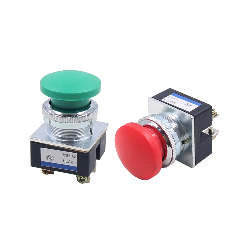 La38-11 White Push Button Switch Power Start Stop Self-Locking with Light Button  Switch - La38- 1Pcs LA19-11 25mm 5A 380V 1NO1NC Car Switch Momentary Push Button