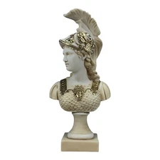 Athene Goddess of Wisdom Athena Minerva Bust Cast Marble Statue Aged Version