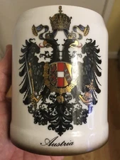 Vintage Wien Austria Hassenpflug Vandarbeit Ceramic Beer Mug Stein Handled Cup