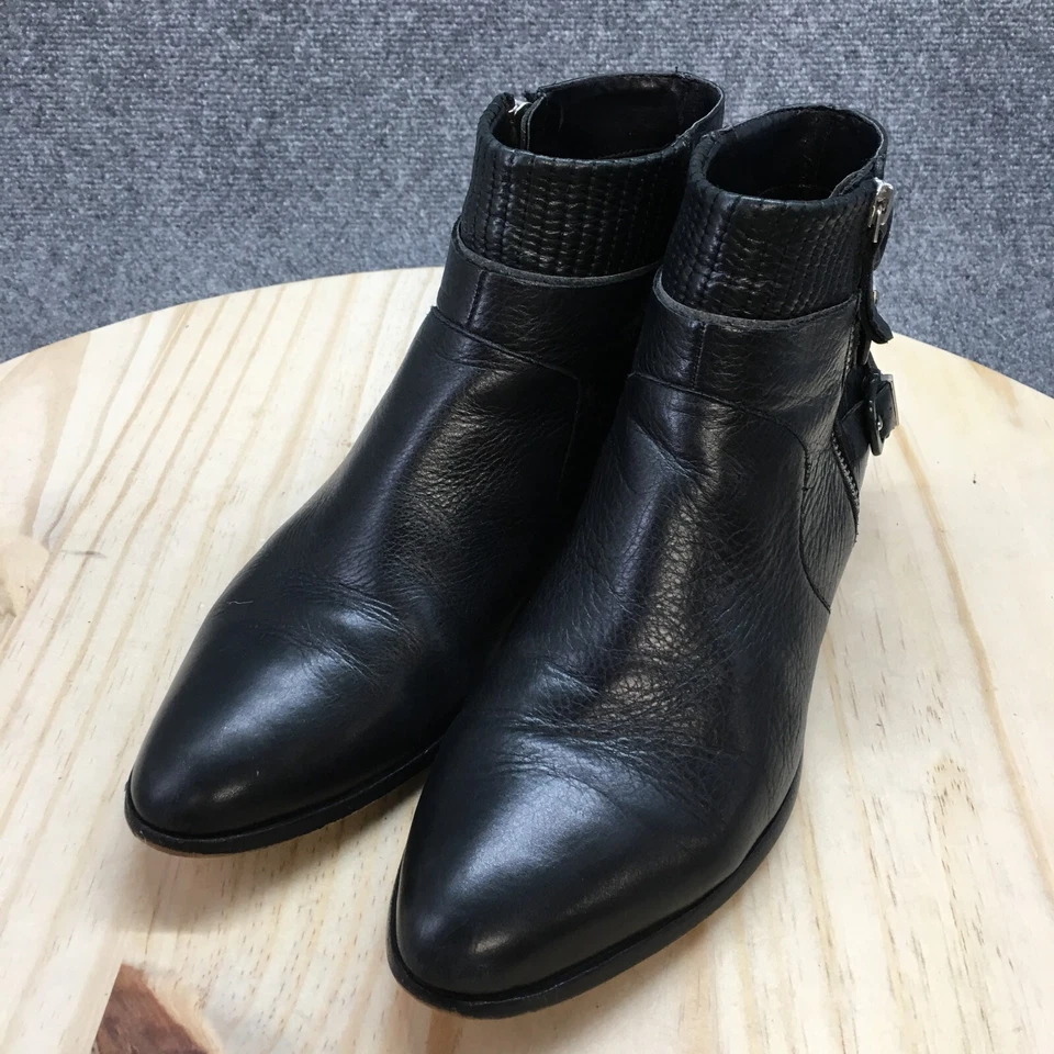 Botas Dolce Vita para mujer 9,5 cremallera lateral tres hebillas motociclista negras imitación cuero Foto 3 de 4