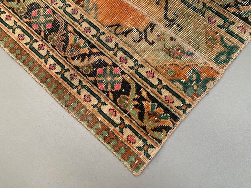 Distressed Türkischer Schmalläufer 270x67 cm Wolle Vintage Stammesteppich - Bild 5 von 11