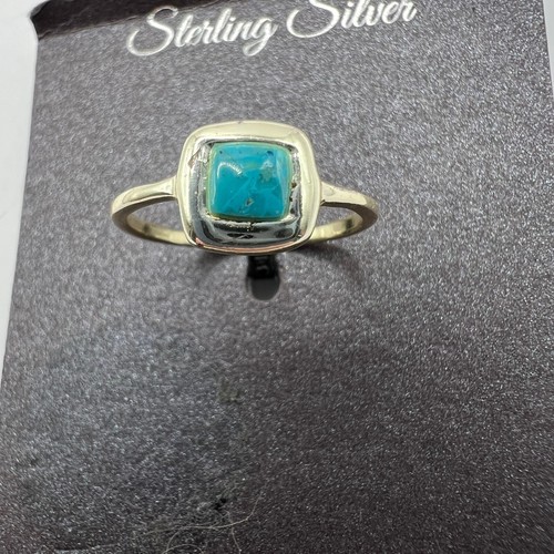 Sterling Silver Reconstituted Turquoise 925 Ring Size 7