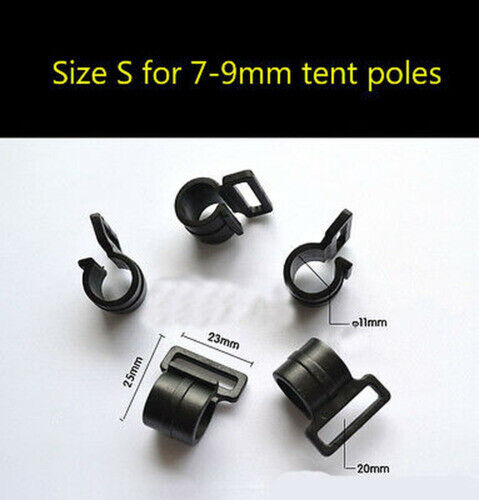3pcs Tent Hooks Camping Caravan Awning Tent Pole Plastic Inner C Clips S/M/L - Picture 6 of 14