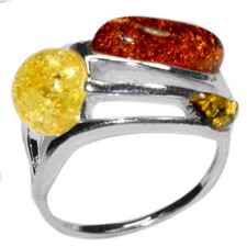 3.7g Authentic Baltic Amber 925 Sterling Silver Ring Jewelry N-A7410 s.8