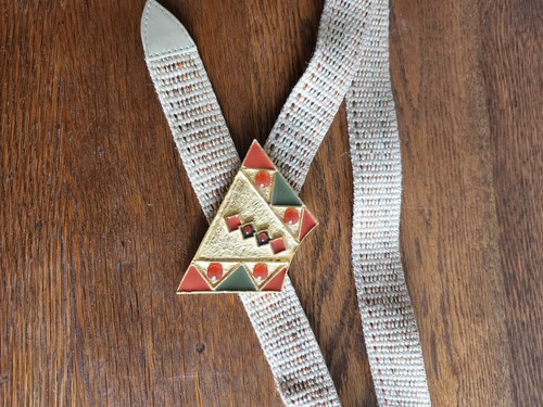 VTG Women's I. B. Diffusion Belts Linda Waldorf Gold/Orange/Green Buckle w/woven - Picture 2 of 8