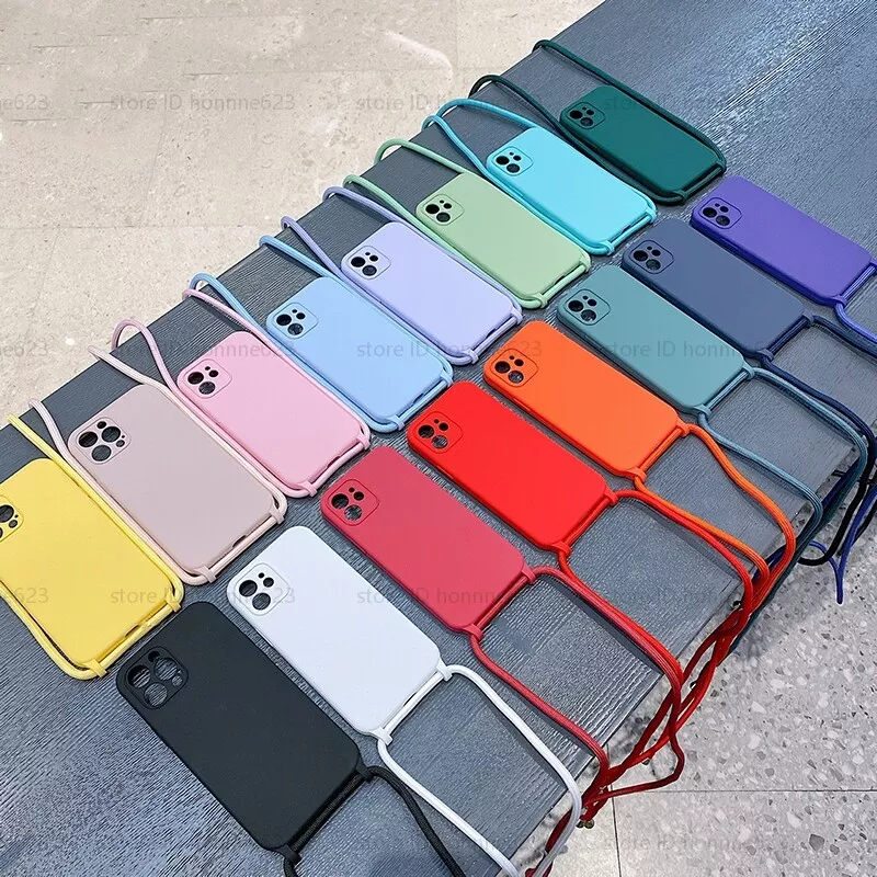 Crossbody Necklace Lanyard Silicone Case For iphone 15 14 13 12 11 Pro XR  XS Max