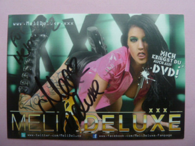 -ke- Meli Deluxe (model, erotic) - autograph card (with dedication)