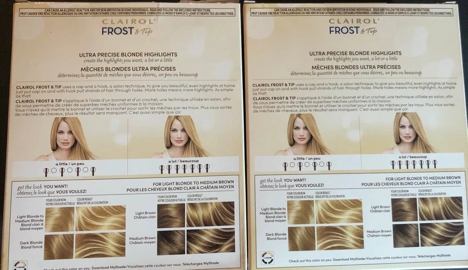 2 Cajas Clairol Ultra Preciso Escarcha y Punta Rubio Alto Luces Teniente Rubio-Med Marrón Foto 2 de 4