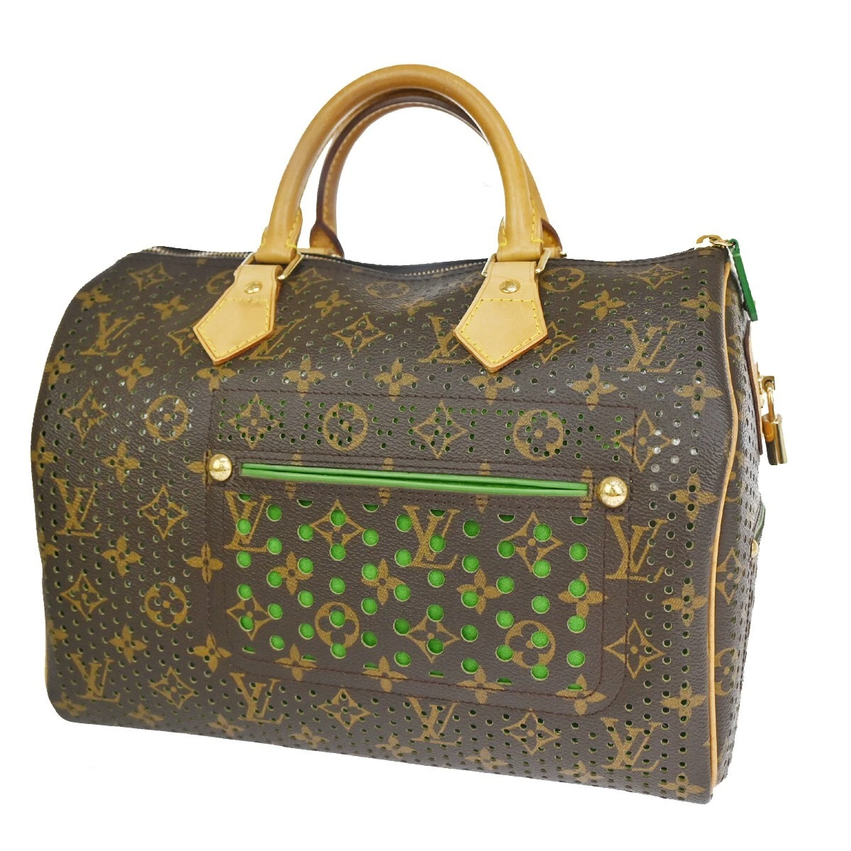 LOUIS VUITTON  BROWN AND CYAN GREEN MONOGRAM