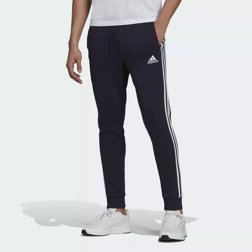 Aturdir Lluvioso maletero adidas Men&#039;s Essentials French Terry Tapered-Cuff 3-Stripes Pants  GK8823 | eBay